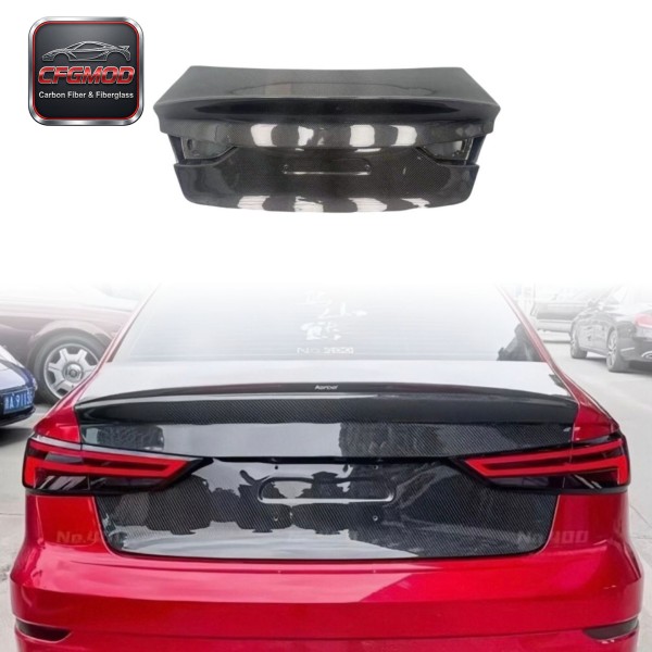 For Audi A3 S3 2013-2019 Carbon Fiber Trunk Lid Bootlid Rear Deck Lid