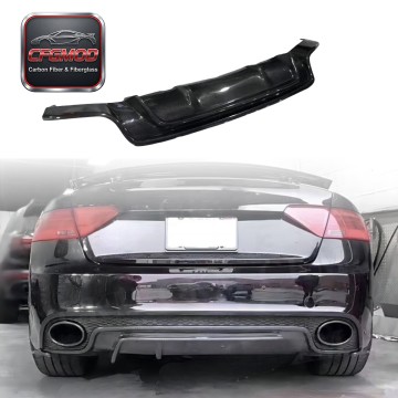 For Audi RS5 2013-2016 B8.5 Carbon Fiber Rear Lip Diffuser Quad Exhaust
