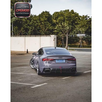 For Audi RS5 B9.5 2020+ A1 Style Carbon Fiber Rear Diffuser Lip with LED Side Splitters