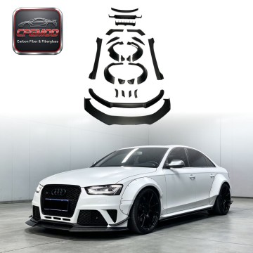 For Audi A4 S4 JE Style Resin Wide Body Kit Front Rear Lips Fender Flares