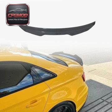 For Audi A5 S5 2013-2020 PSM Style Carbon Fiber Trunk Spoiler Rear Wing