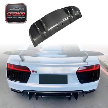 For Audi R8 2017-2023 V Style Carbon Fiber Rear Lip Diffuser