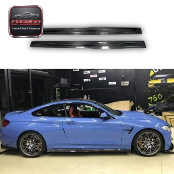 PSM Style Dry Carbon Fiber Side Skirts Extensions for BMW M3 F80 M4 F82 Tuning Parts