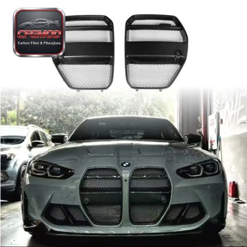 Carbon Fiber V Design Front Grille and Bumper Kit with Bug Mesh for BMW 2020+ M3 M4 G80 G82 Modification Accessories Carbon Fiber V Design Front Grille and Bumper Kit with Bug Mesh for BMW 2020+ M3 M4 G80 G82 Modification Accessories