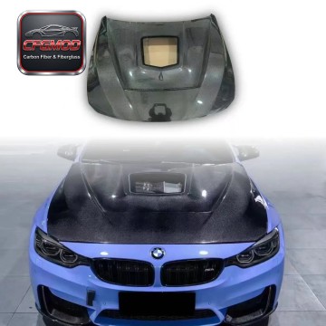 Carbon Fiber Engine Hood with Transparent Window for BMW M3 F80 M4 F82 Tuning Parts