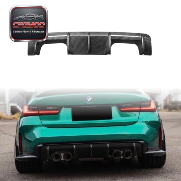 Dry Carbon Fiber Factory Style Rear Diffuser and Spoiler Lip for BMW 2020+ M3 M4 G80 G82 Modification Accessories Dry Carbon Fiber Factory Style Rear Diffuser and Spoiler Lip for BMW 2020+ M3 M4 G80 G82 Modification Accessories