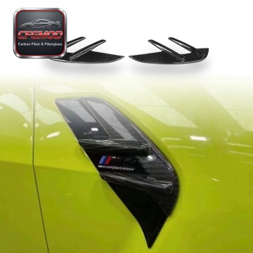 Dry Carbon Fiber Side Fender Trim Vents Canards Cover for BMW M3 M4 G8X Tuning Parts Dry Carbon Fiber Side Fender Trim Vents Canards Cover for BMW M3 M4 G8X Tuning Parts
