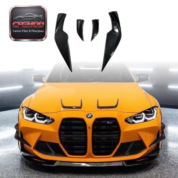 Dry Carbon Fiber VS Design Front Bumper Canard Trim for BMW 2020+ M3 M4 G80 G82 Modification Accessories Dry Carbon Fiber VS Design Front Bumper Canard Trim for BMW 2020+ M3 M4 G80 G82 Modification Accessories