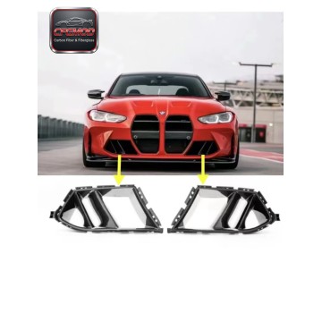 Dry Carbon Fiber R44 Design Front Fog Lamp Grille Trim for BMW 2020+ M3 M4 G80 G82 Modification Accessories Dry Carbon Fiber R44 Design Front Fog Lamp Grille Trim for BMW 2020+ M3 M4 G80 G82 Modification Accessories