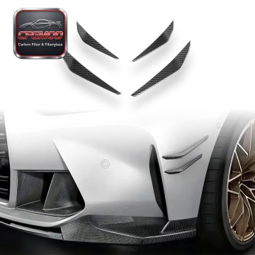 MP Style Dry Carbon Fiber Front Bumper Canards Splitters 4PCS for BMW M3 M4 G8X Tuning Parts