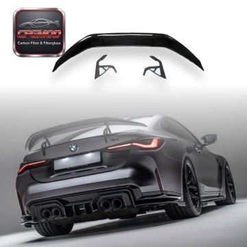 Dry Carbon Fiber AR Design Swan Neck Rear Wing for BMW 2020+ M3 M4 G80 G82 Modification Accessories Dry Carbon Fiber AR Design Swan Neck Rear Wing for BMW 2020+ M3 M4 G80 G82 Modification Accessories