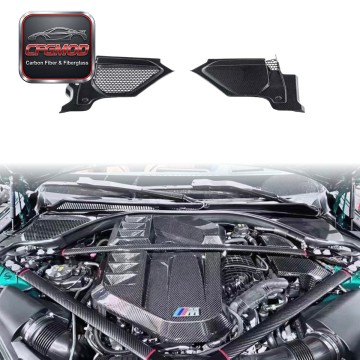 For BMW M3 M4 G8X 2020+ Dry Carbon Fiber Water Tank Wastewater SEWAGE COVER PLATE Guard Plate