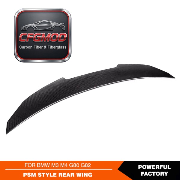 For BMW M3 M4 G80 G82 PSM Style Carbon Fiber Rear Spoiler Rear Wing For BMW M3 M4 G80 G82 PSM Style Carbon Fiber Rear Spoiler Rear Wing