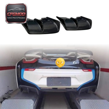 For BMW I8 P Style Carbon Fiber Rear Lip Diffuser Rear Bumper Diffuser