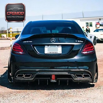 Real Carbon Fiber Rear Trunk Spoiler Wing R Style for Mercedes W205 C63 2015-2021 Real Carbon Fiber Rear Trunk Spoiler Wing R Style for Mercedes W205 C63 2015-2021