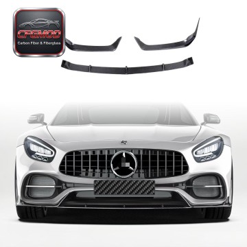 Dry Carbon Fiber P Style 3-Piece Front Lip Splitter for Mercedes AMG GT GTS 2019-2024 Dry Carbon Fiber P Style 3-Piece Front Lip Splitter for Mercedes AMG GT GTS 2019-2024