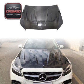 Dry Carbon Fiber M-Style Front Hood Bonnet for Mercedes W205 2015-2021 Dry Carbon Fiber M-Style Front Hood Bonnet for Mercedes W205 2015-2021