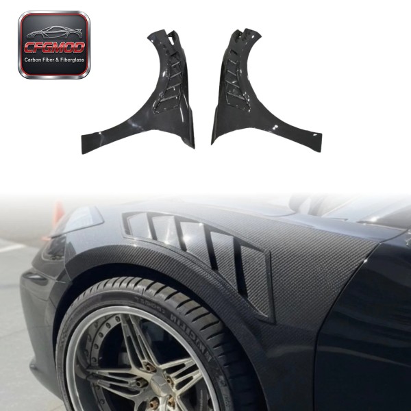 Real Carbon Fiber Vented Front Fenders Wheel Arches for Chevrolet Corvette C8 2020+ Real Carbon Fiber Vented Front Fenders Wheel Arches for Chevrolet Corvette C8 2020+
