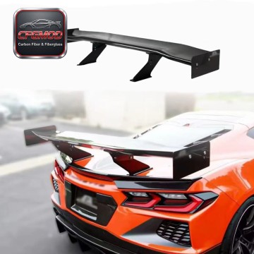 Real Carbon Fiber APR Style Rear Trunk Spoiler Wing for Chevrolet Corvette C8 2020+ Real Carbon Fiber APR Style Rear Trunk Spoiler Wing for Chevrolet Corvette C8 2020+