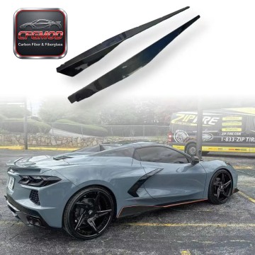 Dry Carbon Fiber Aerodynamic Side Blades Splitters for Chevy Corvette C8 2020-2024+ Dry Carbon Fiber Aerodynamic Side Blades Splitters for Chevy Corvette C8 2020-2024+