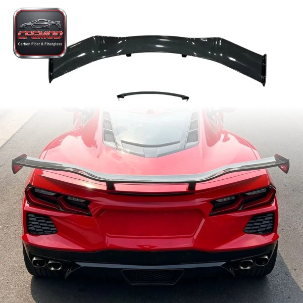 Dry Carbon Fiber Z07 Style Rear Trunk Spoiler Wing for Chevrolet Corvette C8 Z51 2020+