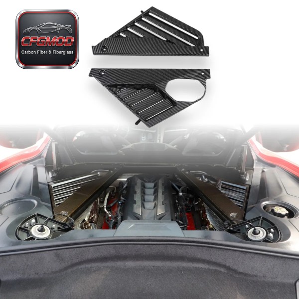 Dry Carbon Fiber Engine Bay Cover Trim Panels for Chevrolet Corvette C8 Z51 Z06 2020+ Dry Carbon Fiber Engine Bay Cover Trim Panels for Chevrolet Corvette C8 Z51 Z06 2020+