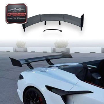 Dry Carbon Fiber ZR1 Style GT Rear Wing Spoiler for Chevrolet Corvette C8 Convertible 2020+ Dry Carbon Fiber ZR1 Style GT Rear Wing Spoiler for Chevrolet Corvette C8 Convertible 2020+