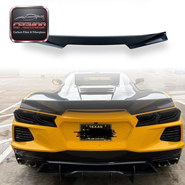 For Chevrolet Corvette C8 2020+ Carbon Fiber Rear Ducktail Spoiler Rear Wing Trunk Lip For Chevrolet Corvette C8 2020+ Carbon Fiber Rear Ducktail Spoiler Rear Wing Trunk Lip
