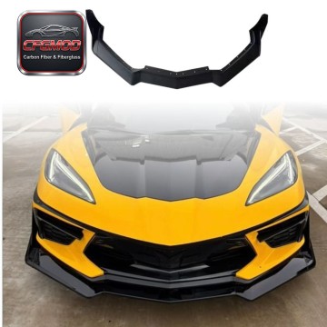 For Chevrolet Corvette C8 2020+ Carbon Fiber 5-Piece Front Lip Splitter Front Bumper Aero For Chevrolet Corvette C8 2020+ Carbon Fiber 5-Piece Front Lip Splitter Front Bumper Aero
