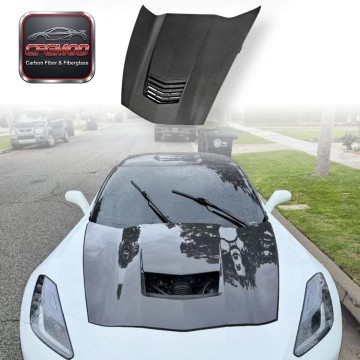 For Chevrolet Corvette C7 Z06 2014-2019 OEM Style Carbon Fiber Hood Bonnet Replacement For Chevrolet Corvette C7 Z06 2014-2019 OEM Style Carbon Fiber Hood Bonnet Replacement