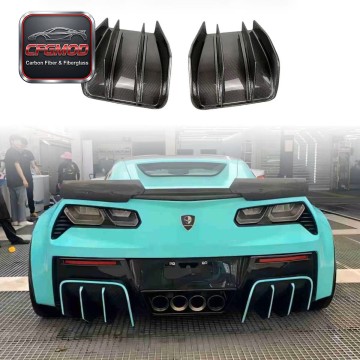 For Chevrolet Corvette C7 Z06 2014-2019 Carbon Fiber 2 Piece Rear Bumper Lip Rear Diffuser For Chevrolet Corvette C7 Z06 2014-2019 Carbon Fiber 2 Piece Rear Bumper Lip Rear Diffuser