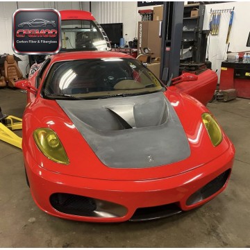 For Ferrari F430 2005-2009 Track Style Carbon Fiber Vented Hood Bonnet