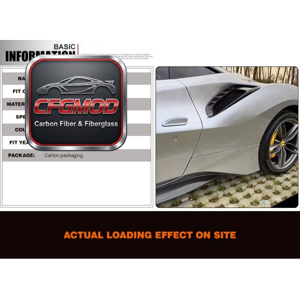 For Ferrari 488 Carbon Fiber Rear Side Air Intake Vents Side Air Vent Trim Panels
