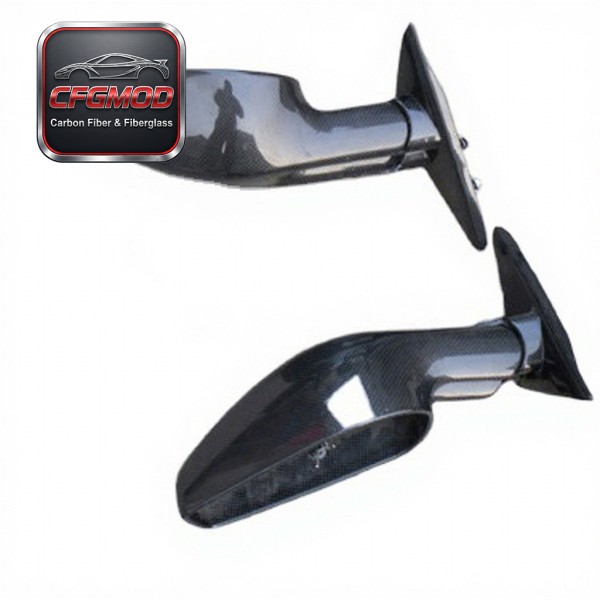 New CF F430 Carbon Fiber Side Mirror Frame with Base Right Placement 2pcs Set
