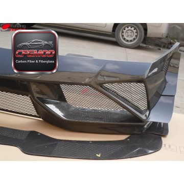 For 2008-2014 LP550 LP560 LP570 LP570-4 2013 Super Trofeo Racing Style Front Bumper w Canard & Diffuser Carbon Fiber