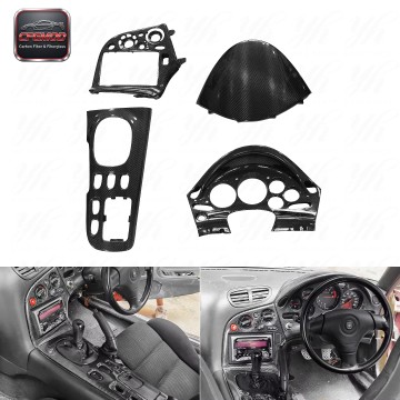 RX7 FD3S RHD 4pcs Interior Kits Replacement Carbon Fiber Black CFGOD Brand