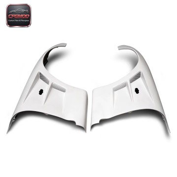 Glass Fiber Front Fenders (Pair) for 1992-1997 RX7 FD3S BN-Sports Style +25mm Black & White Screw Mounting