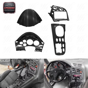 RX7 FD3S RHD Carbon Fiber Interior High Gloss Finish Black High Quality 4PCS Easy Installation