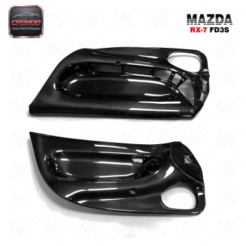 1992-1997 RX7 FD3S Inner Door RHD Panel Replacement Door Card Cover Trim 2 Pcs Carbon Fiber Black 1992-1997 RX7 FD3S Inner Door RHD Panel Replacement Door Card Cover Trim 2 Pcs Carbon Fiber Black