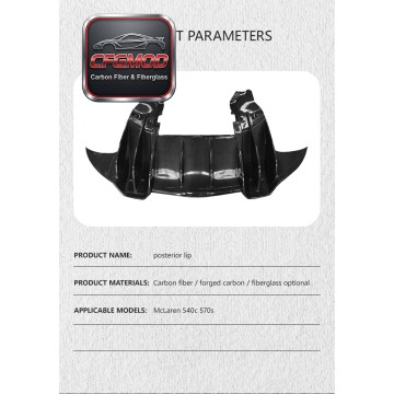 For McLaren 540C 570S Carbon Fiber Rear Diffuser Rear Bumper Lower Lip For McLaren 540C 570S Carbon Fiber Rear Diffuser Rear Bumper Lower Lip