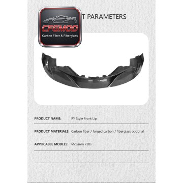 For McLaren 720S RY Style Carbon Fiber Front Lip Front Bumper Splitter For McLaren 720S RY Style Carbon Fiber Front Lip Front Bumper Splitter