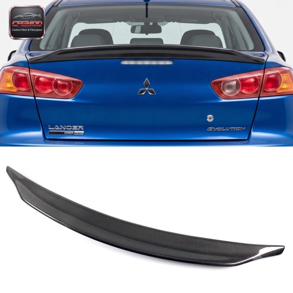 2008-2010 Lancer Evolution EVO 10 X Duckbill Rear Trunk Spoiler Carbon Fiber Black High Quality