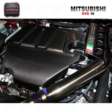 New Carbon Fiber 2008-2012 Mitsubishi Evolution EVO 10 OEM Style Mivec Turbo Engine Cover High Glossy Finish