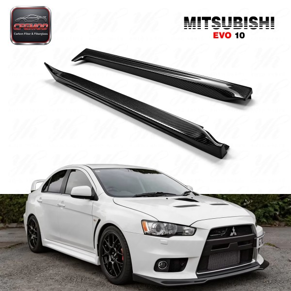 Black Carbon Fiber Sexy Style Side Skirt for Mitsubishi Lancer Evolution EVO X 10 with Black Carbon Fiber Sexy Style Side Skirt for Mitsubishi Lancer Evolution EVO X 10 with