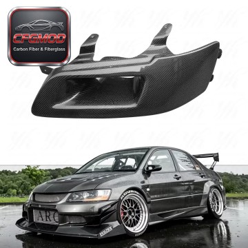 FOR 2001-2002 Evolution EVO 7-8-9 Carbon Fiber Headlight Air Intake Replacement LHS FOR 2001-2002 Evolution EVO 7-8-9 Carbon Fiber Headlight Air Intake Replacement LHS