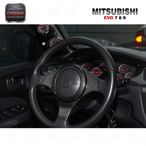 Carbon Fiber STEERING WHEEL COVER CF for Evolution EVO 7 8 9