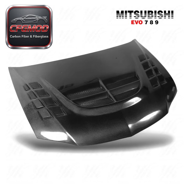 Carbon Fiber Vertex VTX Style Hood/Bonnet High Gloss Finish Brand Fit for 2003-2007 Evolution Evo 8 9