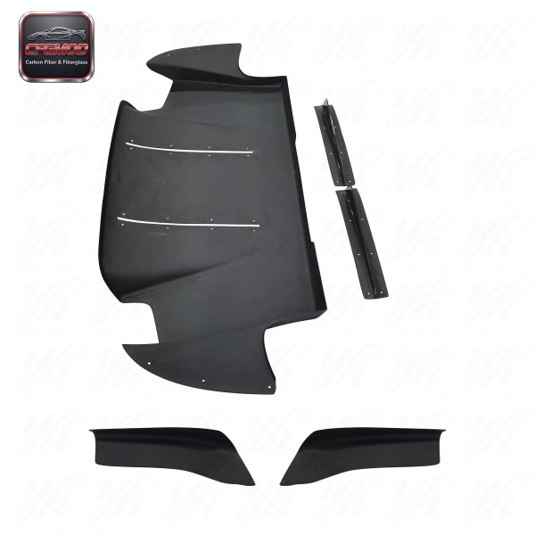 5pcs CF Carbon Fiber Rear Diffuser with Fitting Kits for LANCER EVOLUTION EVO 9 VS Body Parts