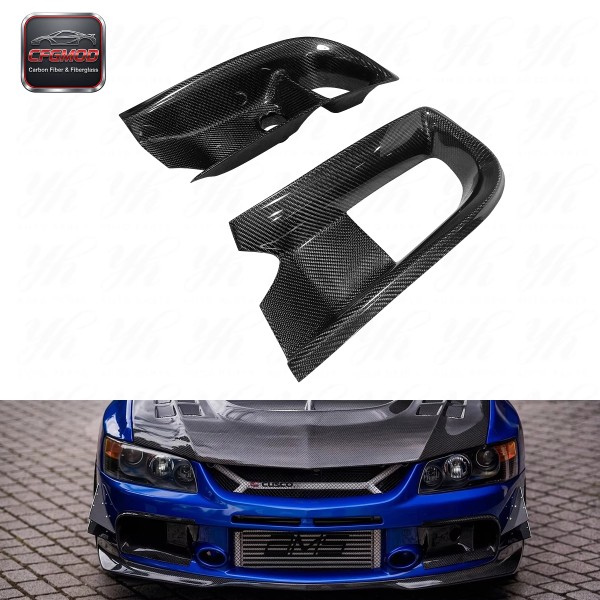 For 2006-2007 Lancer Evolution 9 RA Style Front Bumper Oil Clean Guide & Air Duct Carbon Fiber Black For 2006-2007 Lancer Evolution 9 RA Style Front Bumper Oil Clean Guide & Air Duct Carbon Fiber Black