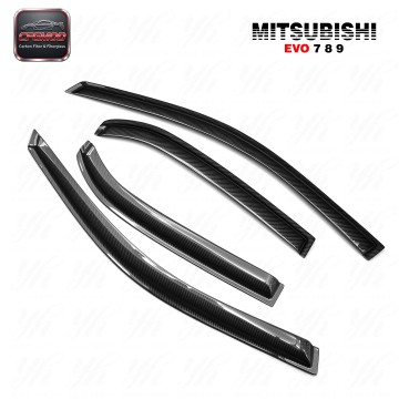 For EVO 7 8 9 WIND DEFLECT 4 Pcs CF Carbon Fiber For EVO 7 8 9 WIND DEFLECT 4 Pcs CF Carbon Fiber